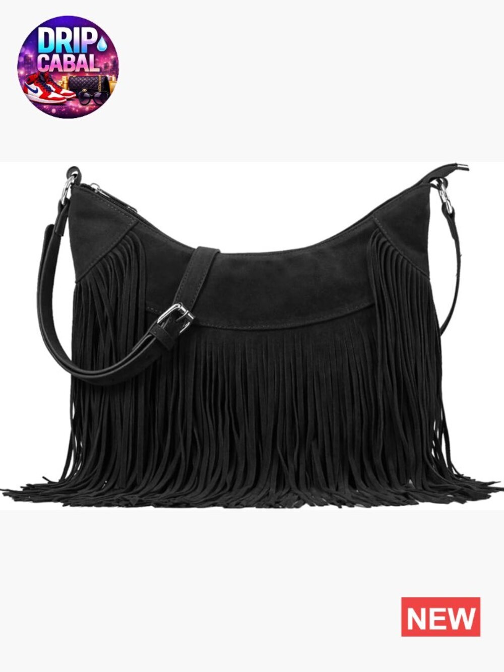 Fringe Hobo Bag Western Purse Vegan Suede Tassel Hippie Crossbody Bag